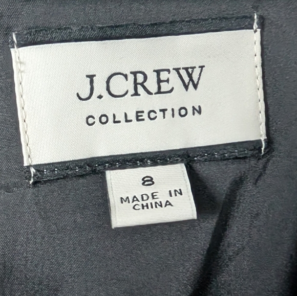 J. Crew Cutout Puff-sleeve Black Dress Cotton twill 8 Medium Sheath Keyhole - Picture 2 of 7